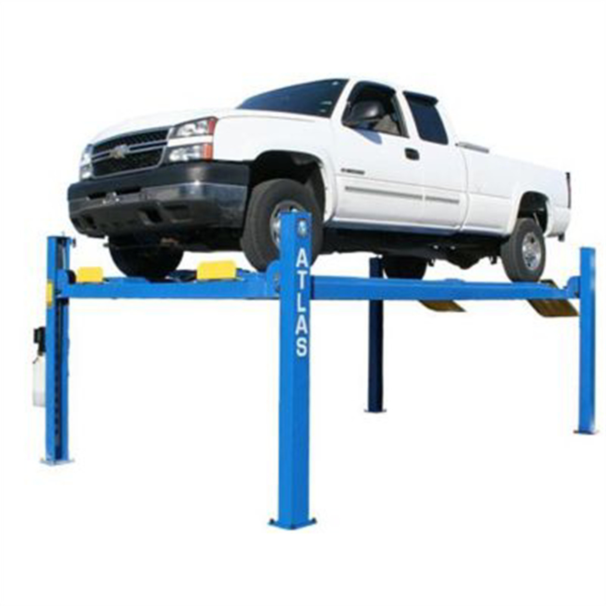 Atlas Automotive Equipment 412AT Commercial Grade 4-Post Alignment Lift with Turntables, 10’ Minimum Ceiling Height, 12,000lb, Extra Tall/Wide, Built-In Slip Plates, Single Point Lock Release, 220V